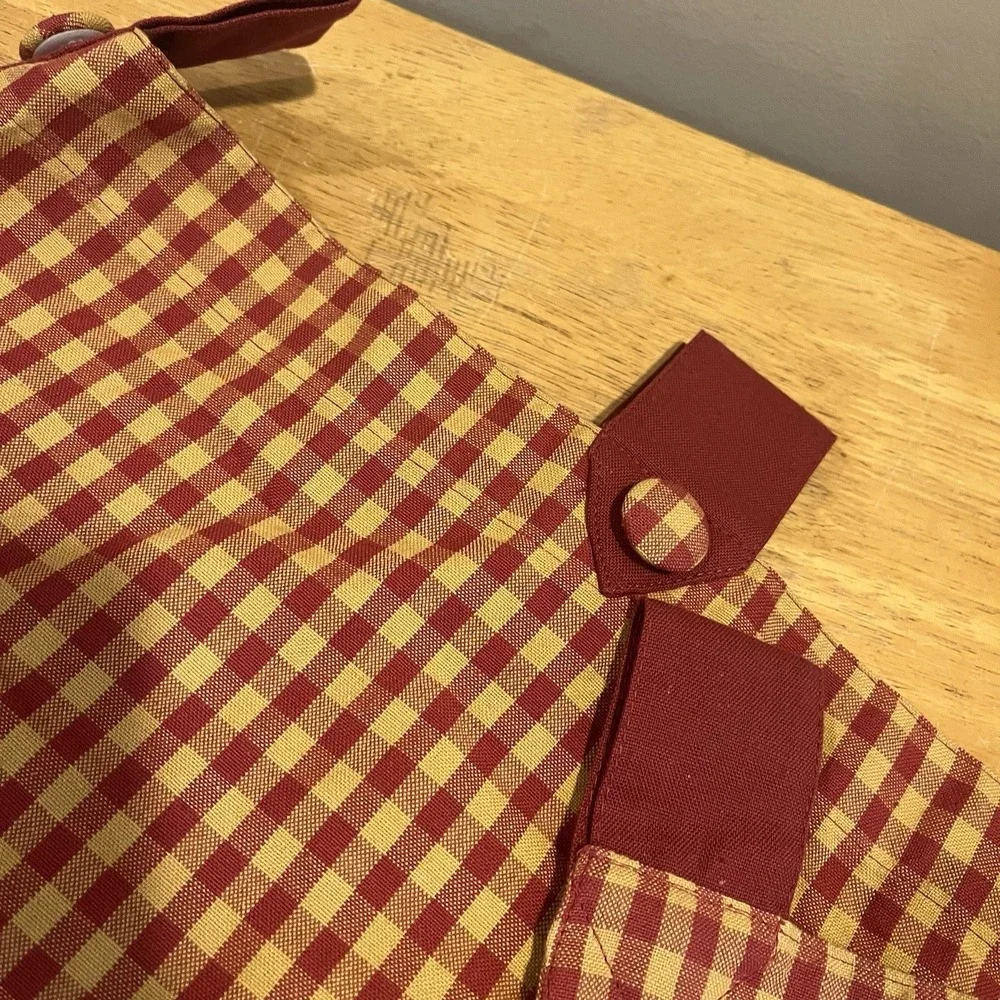 JCPenney Home Country Red Yellow Gingham Valance Tab Button 60x36